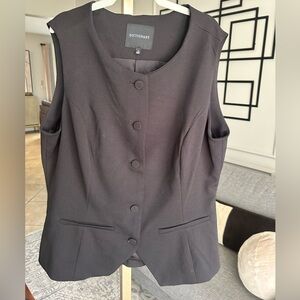 Dictionary Black Sleeveless Button-Up Vest medium wide